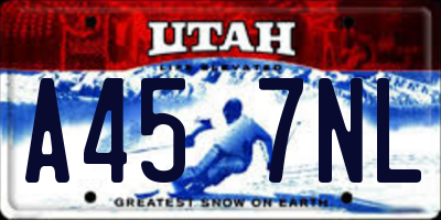 UT license plate A457NL