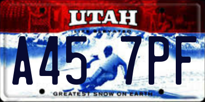 UT license plate A457PF