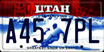 UT license plate A457PL