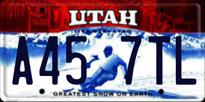 UT license plate A457TL