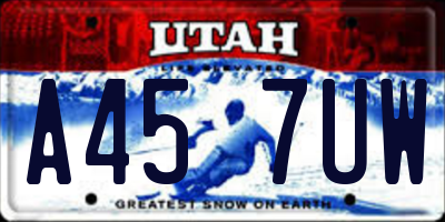 UT license plate A457UW