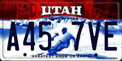UT license plate A457VE