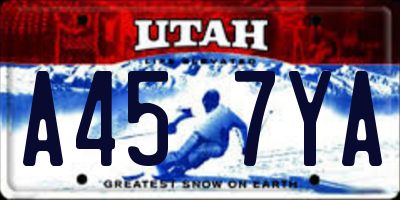 UT license plate A457YA