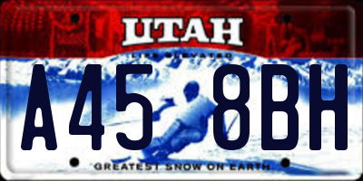 UT license plate A458BH
