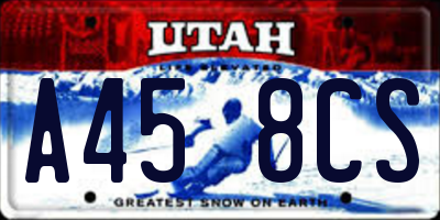 UT license plate A458CS