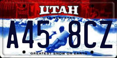 UT license plate A458CZ