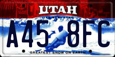 UT license plate A458FC