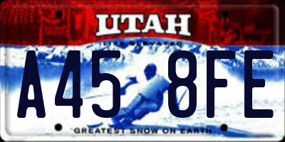 UT license plate A458FE