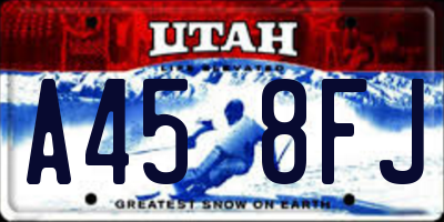 UT license plate A458FJ