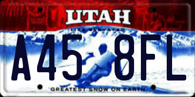 UT license plate A458FL