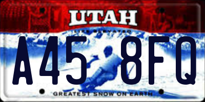 UT license plate A458FQ