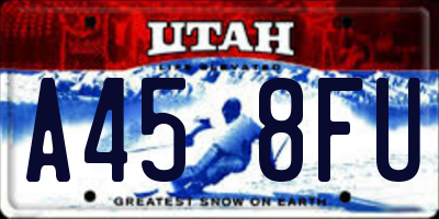 UT license plate A458FU