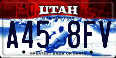 UT license plate A458FV