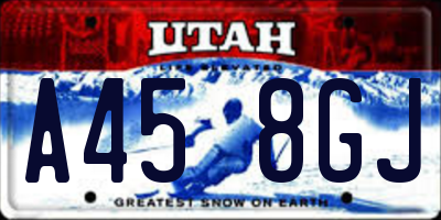 UT license plate A458GJ