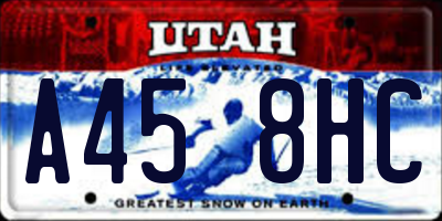 UT license plate A458HC