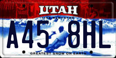 UT license plate A458HL