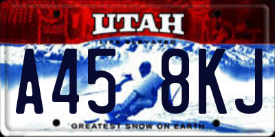 UT license plate A458KJ