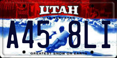 UT license plate A458LI