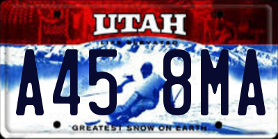 UT license plate A458MA