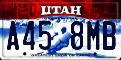 UT license plate A458MB