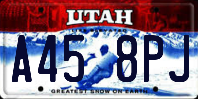 UT license plate A458PJ