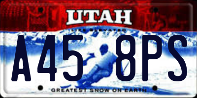 UT license plate A458PS