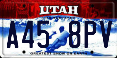 UT license plate A458PV
