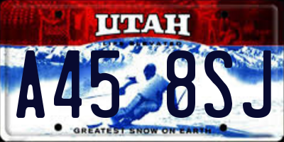 UT license plate A458SJ