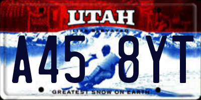 UT license plate A458YT