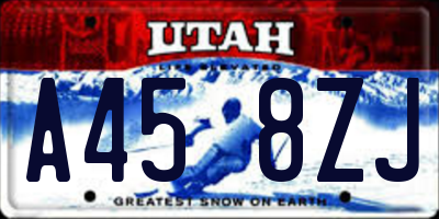 UT license plate A458ZJ