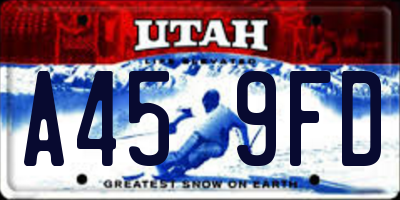 UT license plate A459FD