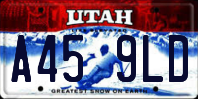 UT license plate A459LD