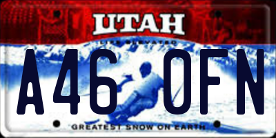 UT license plate A460FN