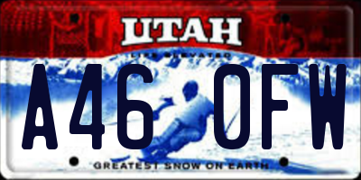 UT license plate A460FW