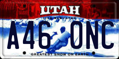UT license plate A460NC