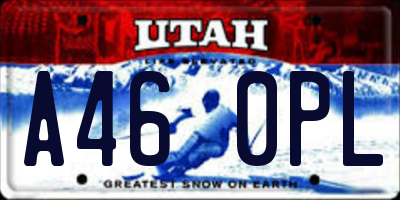 UT license plate A460PL