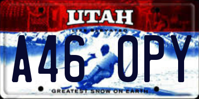 UT license plate A460PY