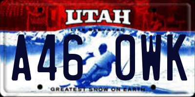 UT license plate A460WK