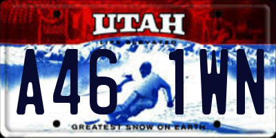 UT license plate A461WN