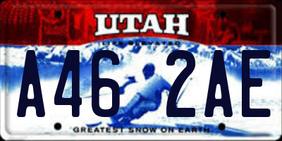 UT license plate A462AE