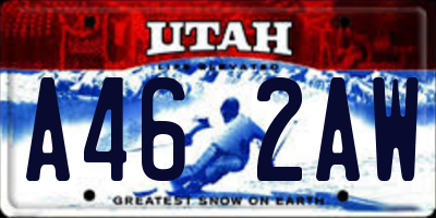 UT license plate A462AW