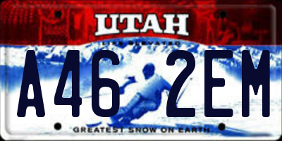 UT license plate A462EM
