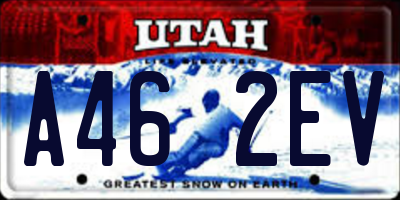 UT license plate A462EV