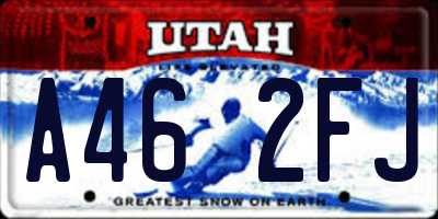UT license plate A462FJ