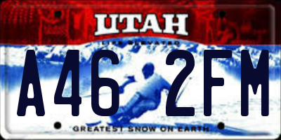 UT license plate A462FM