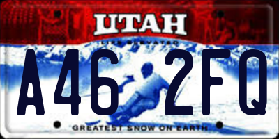 UT license plate A462FQ