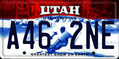 UT license plate A462NE