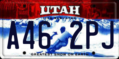 UT license plate A462PJ