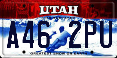UT license plate A462PU