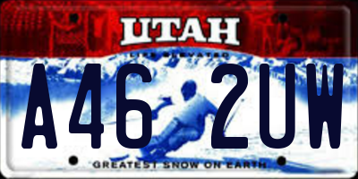 UT license plate A462UW